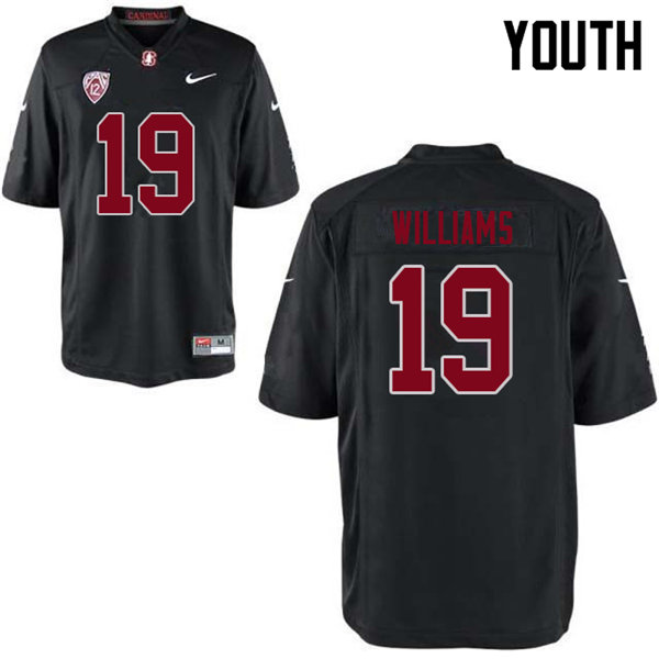 Youth #19 Noah Williams Stanford Cardinal College Football Jerseys Sale-Black